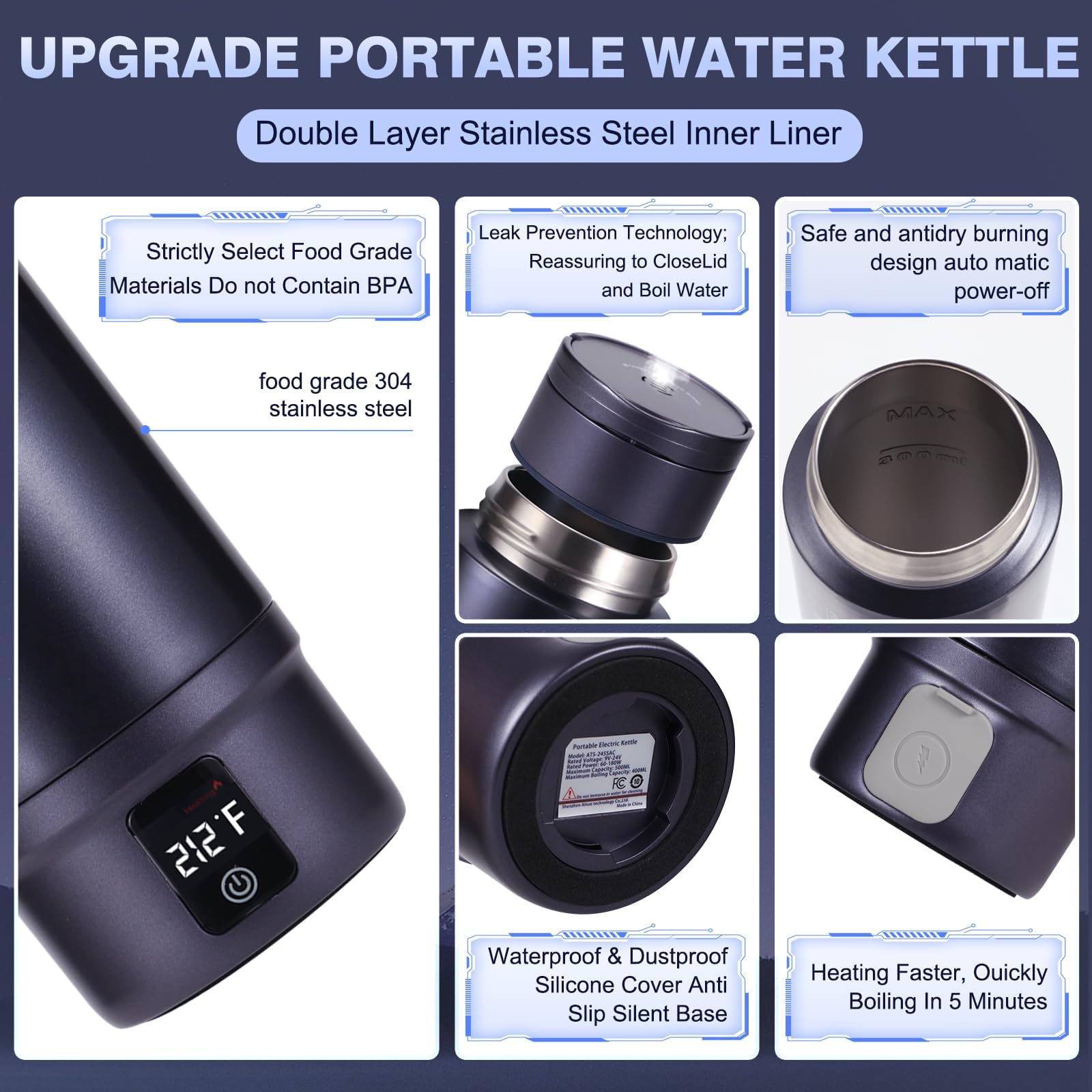 Portable Electric Kettle | Amazon.com.br